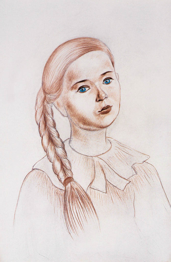 Granddaughter (Colour-pen)  600 x 400