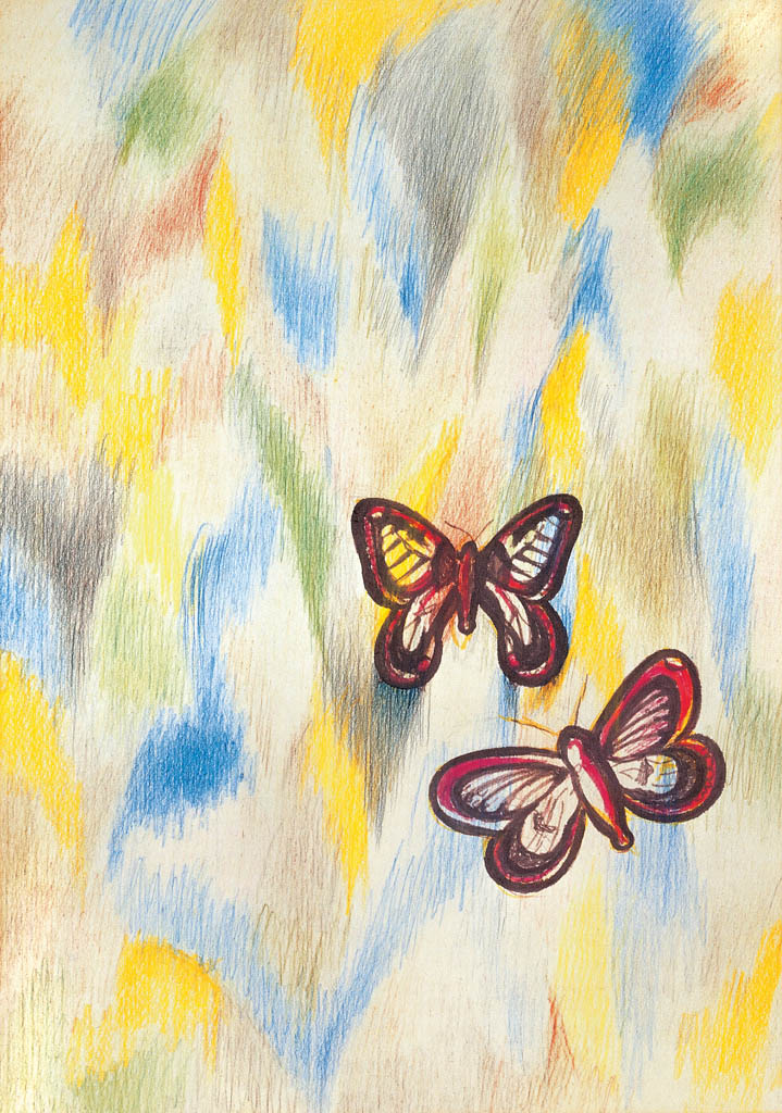 Butterflies (colour pencil)  40 x 30