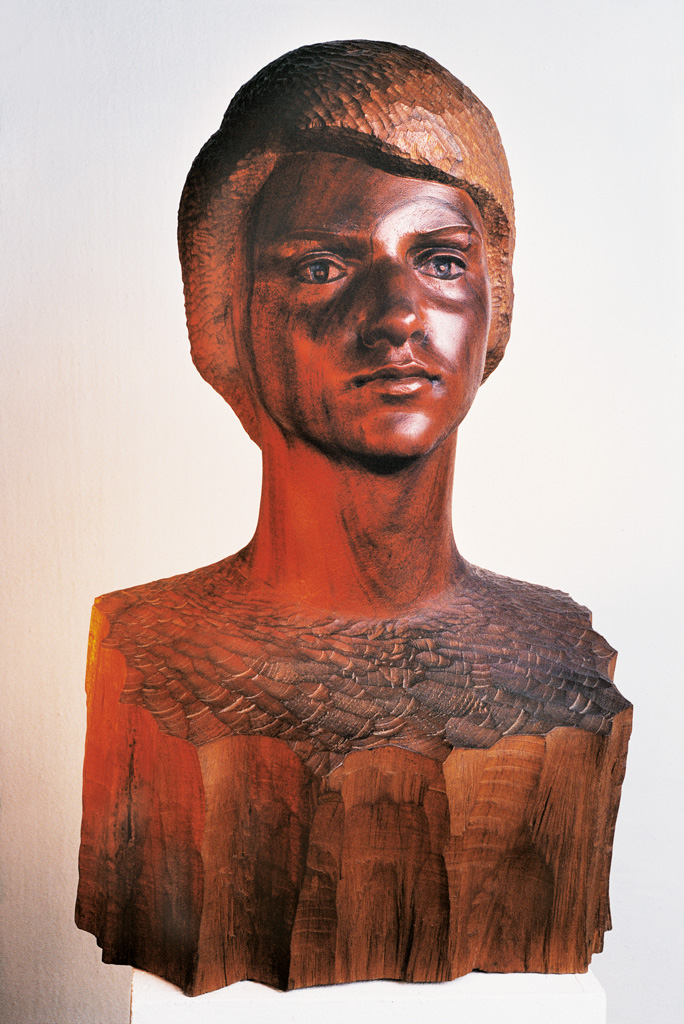 Portrait des Sohnes (Holz) 1986 500x300x300