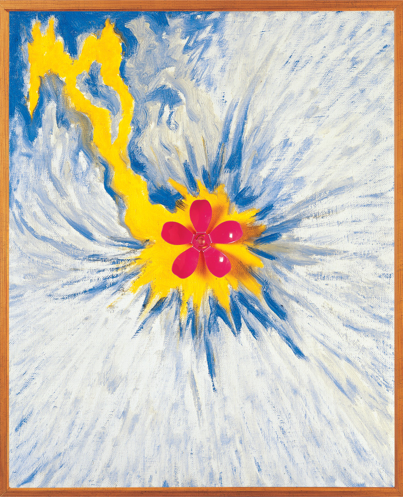 Lill (lõuend, õli, kollaaž) 340×280
