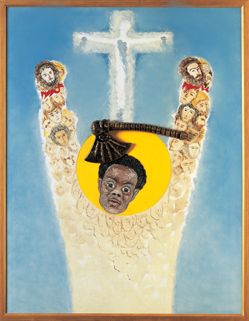 Saint Maurice (huile sur toile, collage) 900×700