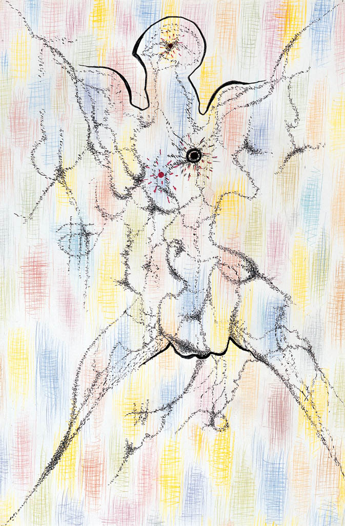 Traces de balles (crayon de couleur, feutre)  600 x 400