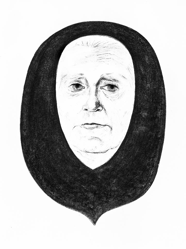 Dans le chagrin (charbon)  500 x 350