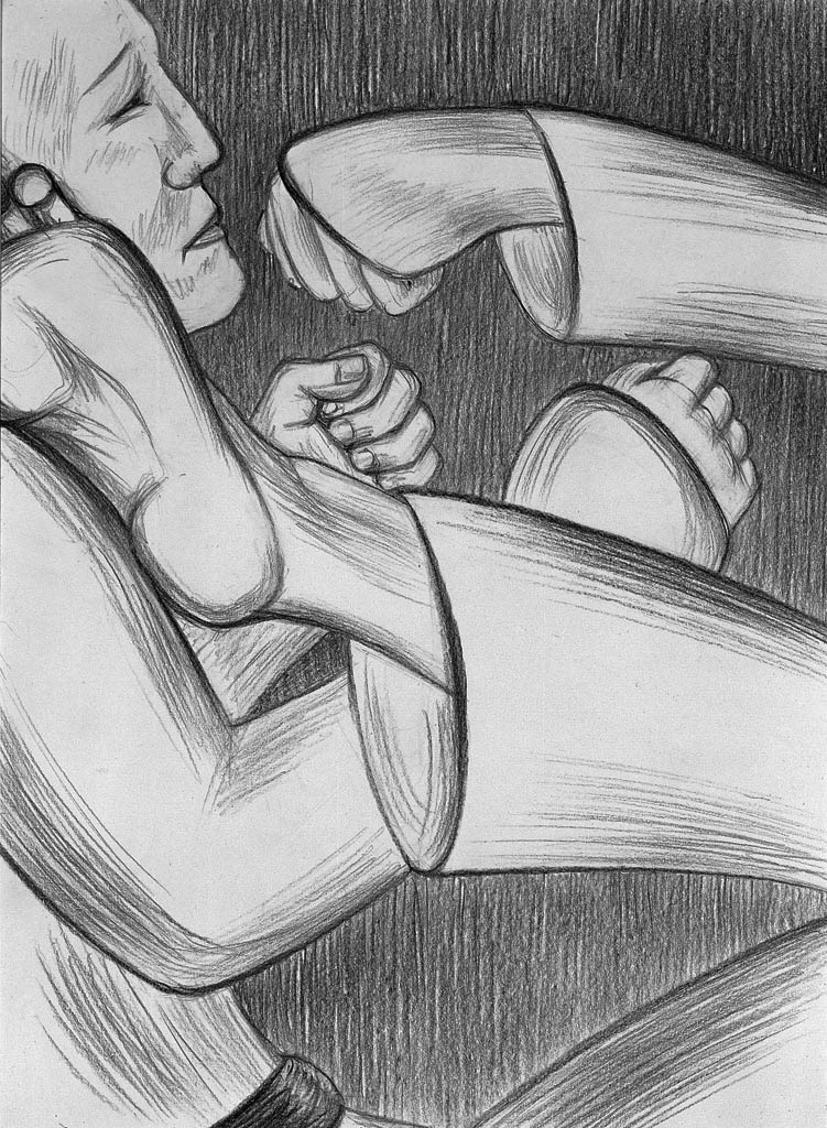 Le karaté (cliché-verre)  400 x 300