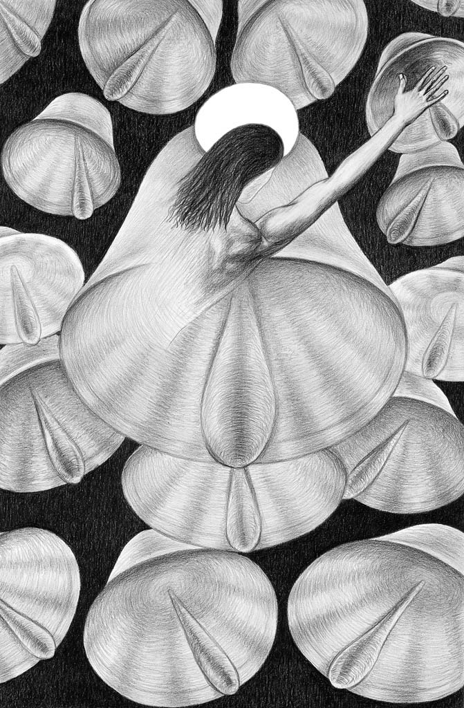 Les cloches (cliché-verre)  60 x 40