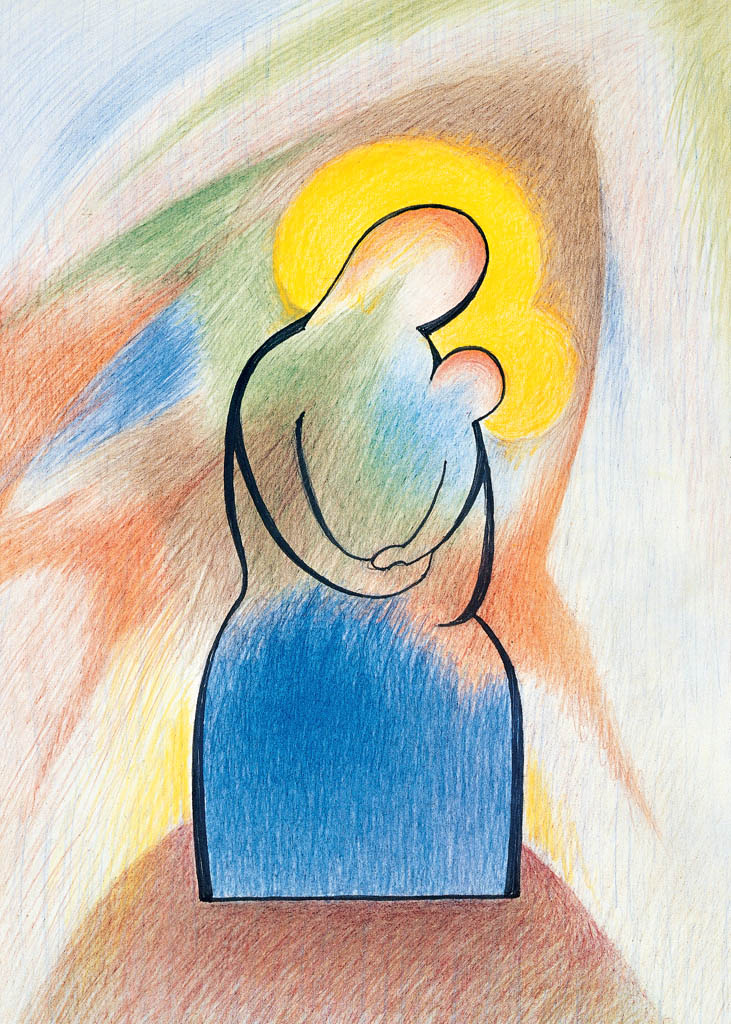 Madonne  (crayon de couleur 40X30)