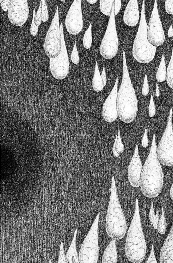 Les gouttes (cliché-verre)  600 x 400