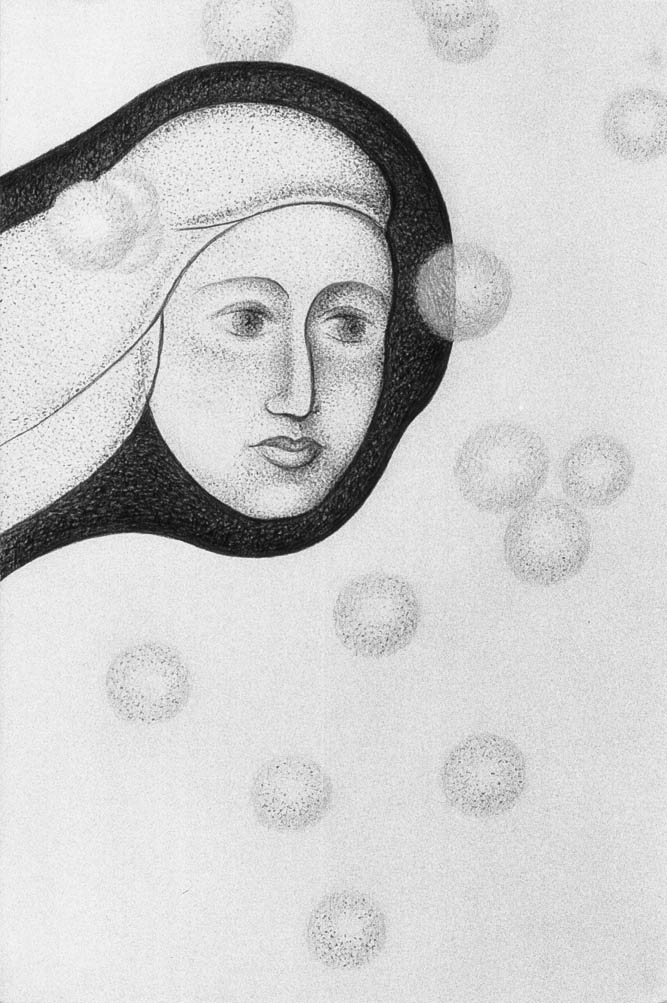 Les dents-de-lion volants (cliché-verre)  600 x 400