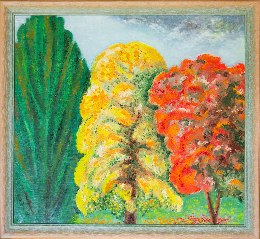 Der Herbst (Furnier, Öl) 420х460