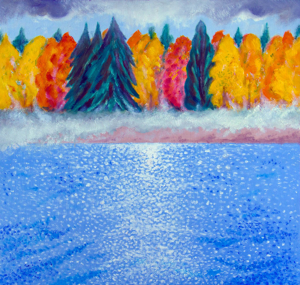 Un jour de brouillard (huile sur panneau de fibres de bois) 400х500