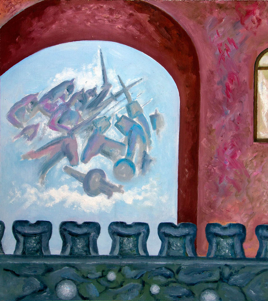 La mémoire de la vieille forteresse (huile sur panneau de fibres de bois) 500×400