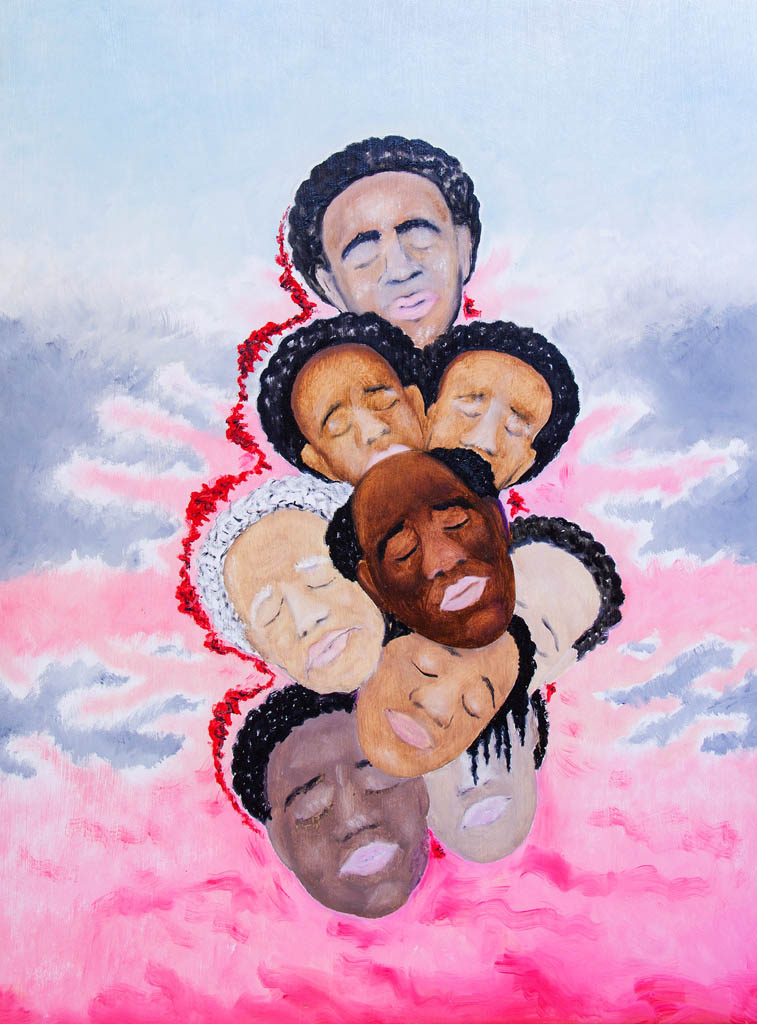 Pour la sculpture «Masque douloureux» nº 1. (panneau de fibres de bois)