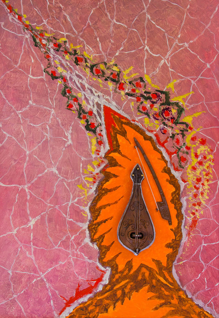 Das griechische Motiv Nr. 1 (Wickelpappe, Öl, Collage) 700х480