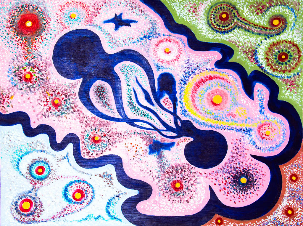 Galaxies lointaines (huile sur panneau de fibres de bois) 550х900