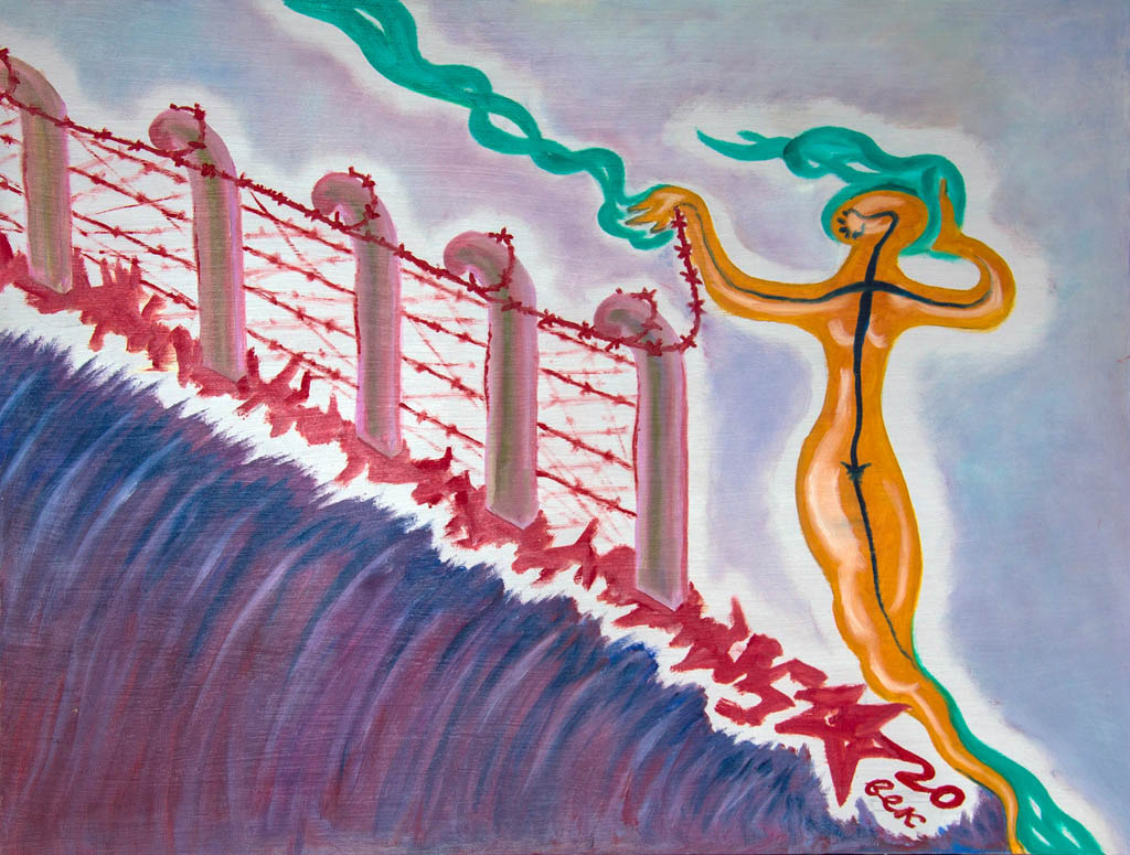 Adieu au siècle sanglant (huile sur panneau de fibres de bois) 500х700