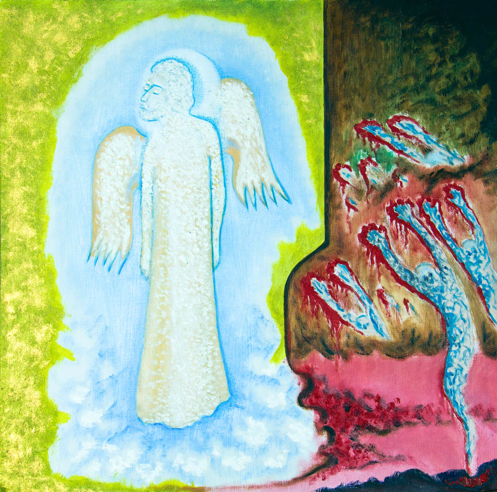 L’ange qui s’est détourné (huile sur panneau de fibres de bois) 500х450